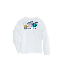 Kids' Ski Waffle Whale Long-Sleeve Pocket Tee