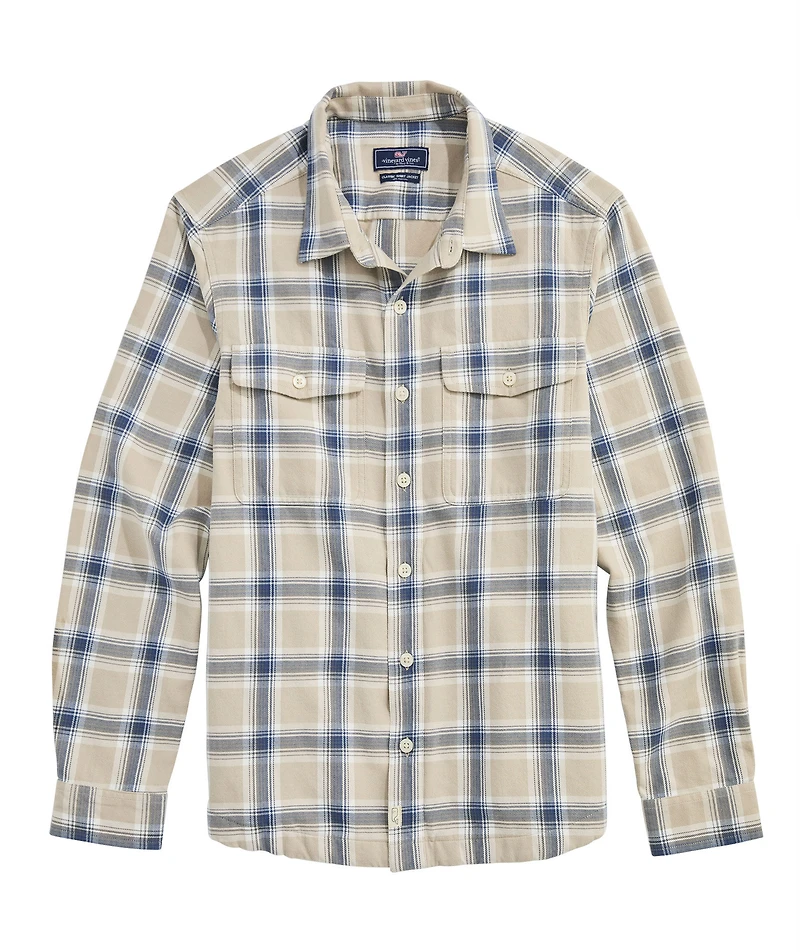 OUTLET Twill Plaid Shirt Jacket