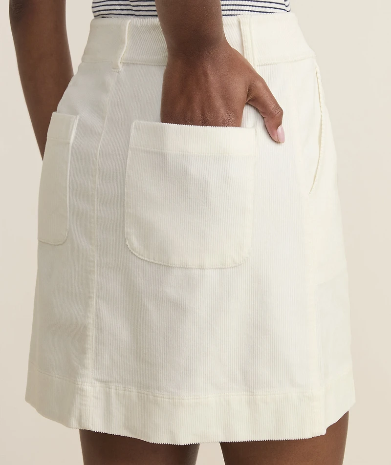 Corduroy Button-Front Skirt
