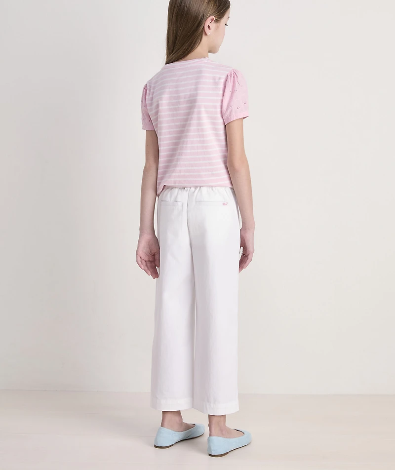 Girls' Chino Wide-Leg Sailor Pants