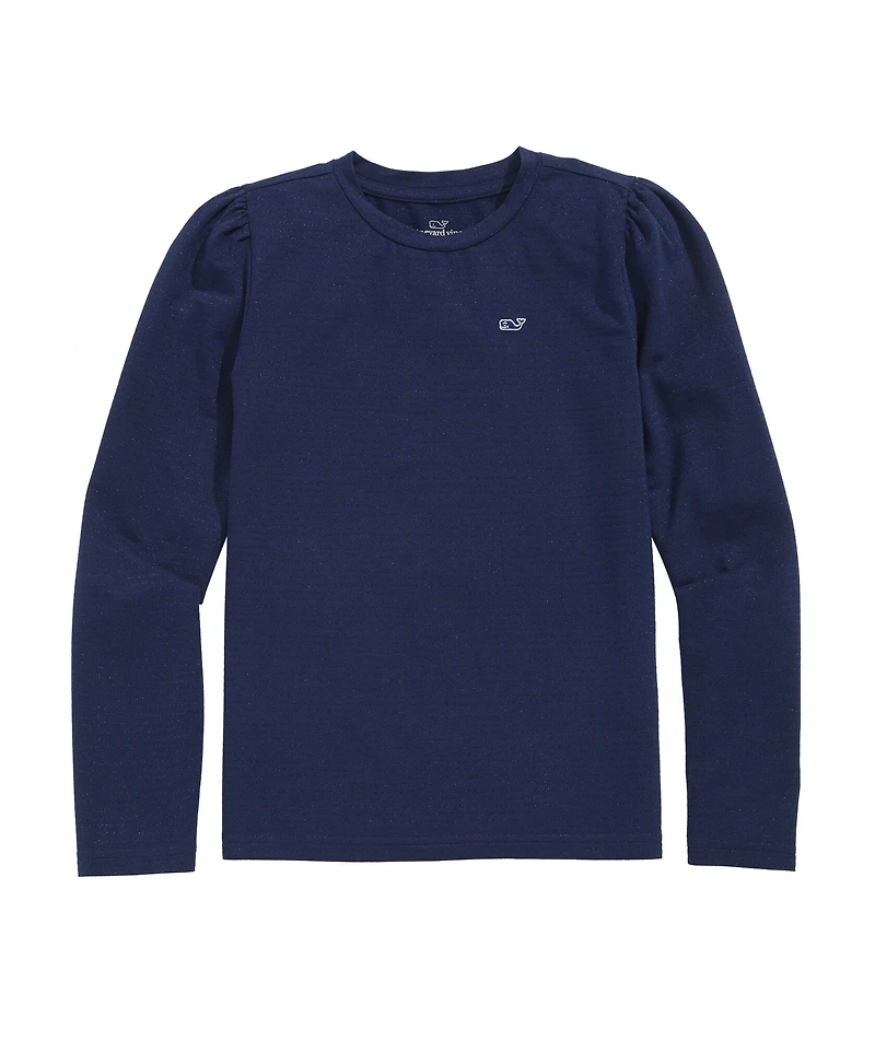 Shine Stripe Puff Sleeve Tee