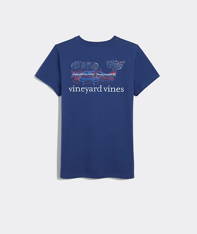 Beach Fireworks Whale Short-Sleeve Pocket Tee