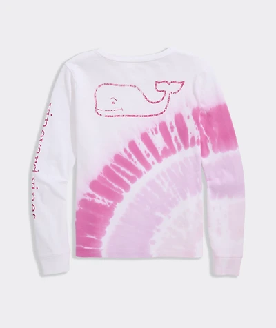 Girls' Tie-Dye Whale Long-Sleeve Pocket Tee