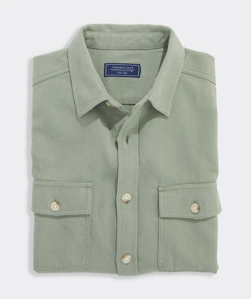 Clifton Solid Midweight Twill Utility Shirt