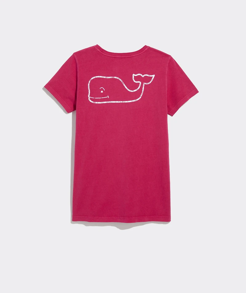 Women's Garment-Dyed Vintage Whale Short-Sleeve Pocket Tee