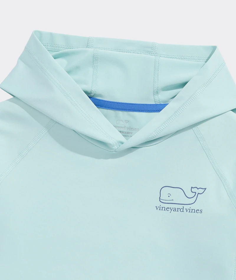 Boys' Whale Outline Harbor Sun Performance Hoodie Tee