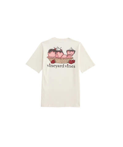 OUTLET Girls' Ice Cream Whale Short-Sleeve Pocket Tee