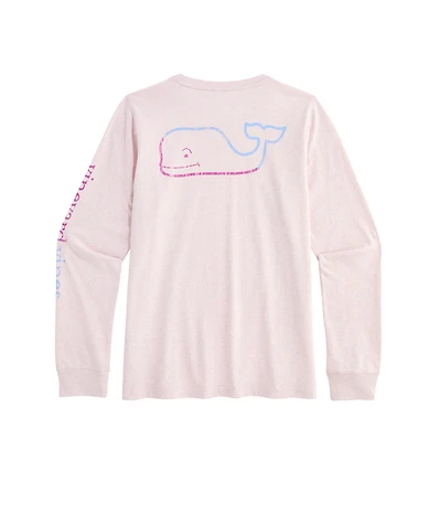 OUTLET Women's Vintage Burgee Whale Long-Sleeve Pocket Tee