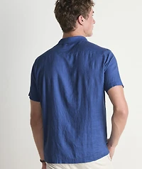 Gasparilla Coastline Linen Blend Short-Sleeve Cabana Shirt