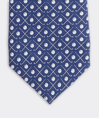 Boys' Golf Clubs Silk Tie
