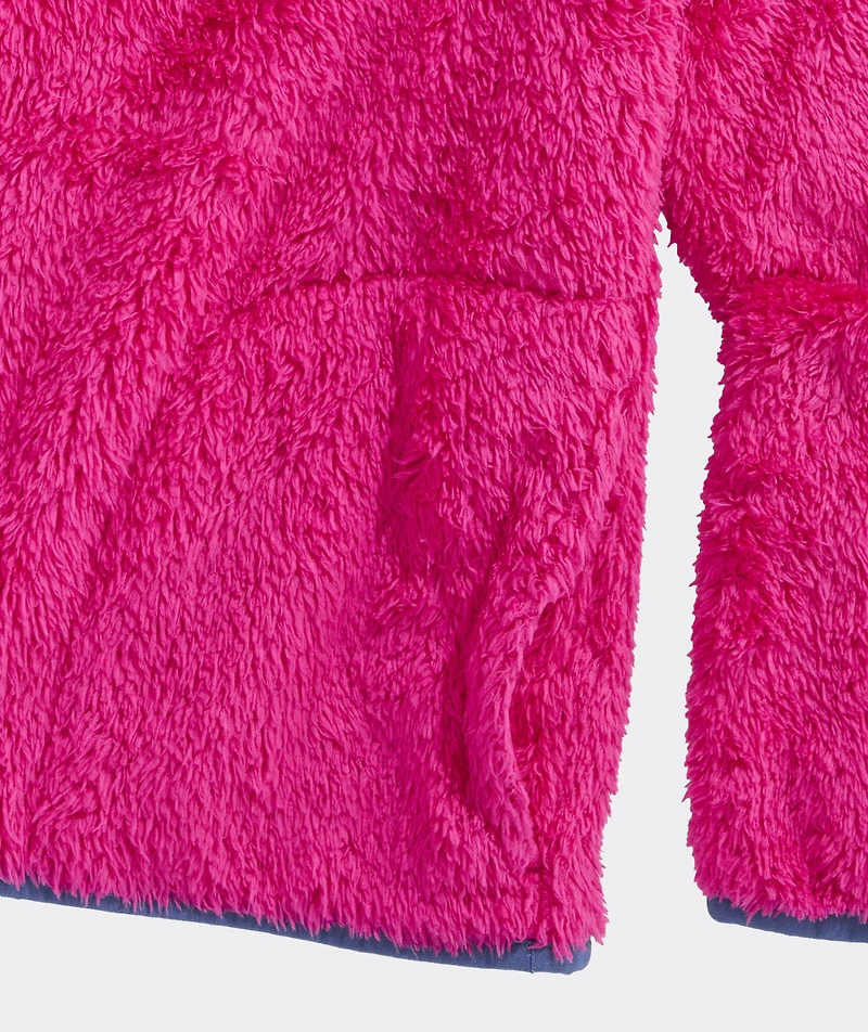 Girls Teddy Fleece Snap Pullover