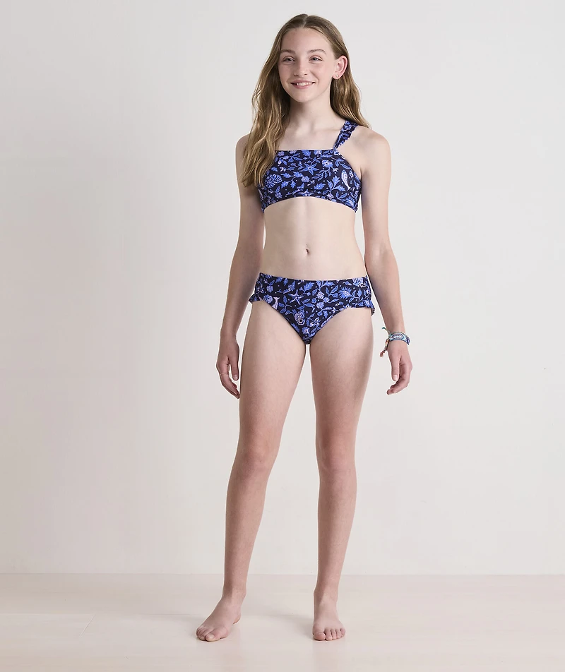 Girls' Ruffle High Neck Two Piece