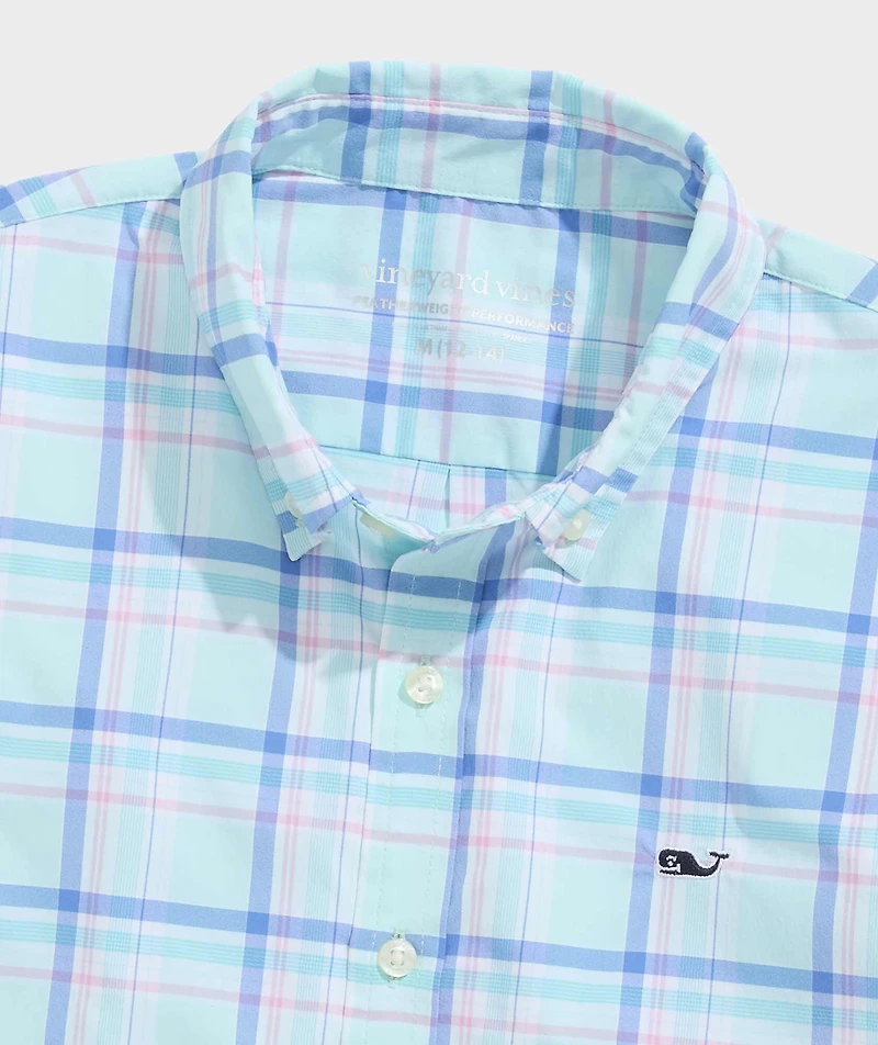 Boys' Performance Coconut Key Plaid Featherweight Shirt