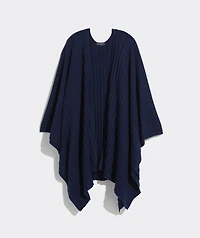 Ribbed Cashmere Wrap Poncho Sweater
