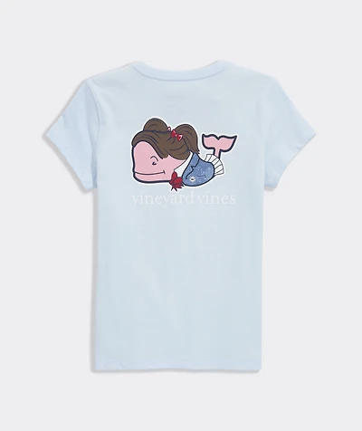 Girls' Glitter Preppy Whale Short-Sleeve Pocket Tee