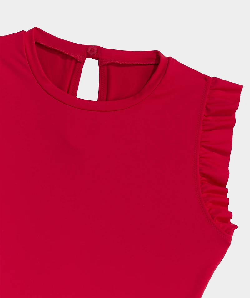 Girls' Ruffle Scoopneck One-Piece
