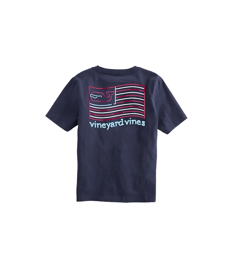 OUTLET Boys' Good Vibes Whale Flag Short-Sleeve Pocket Tee