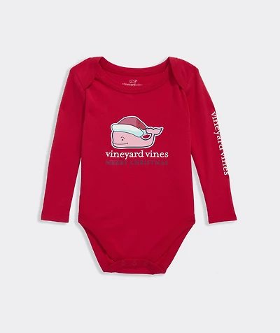 Baby Long-Sleeve Santa Whale Body Suit