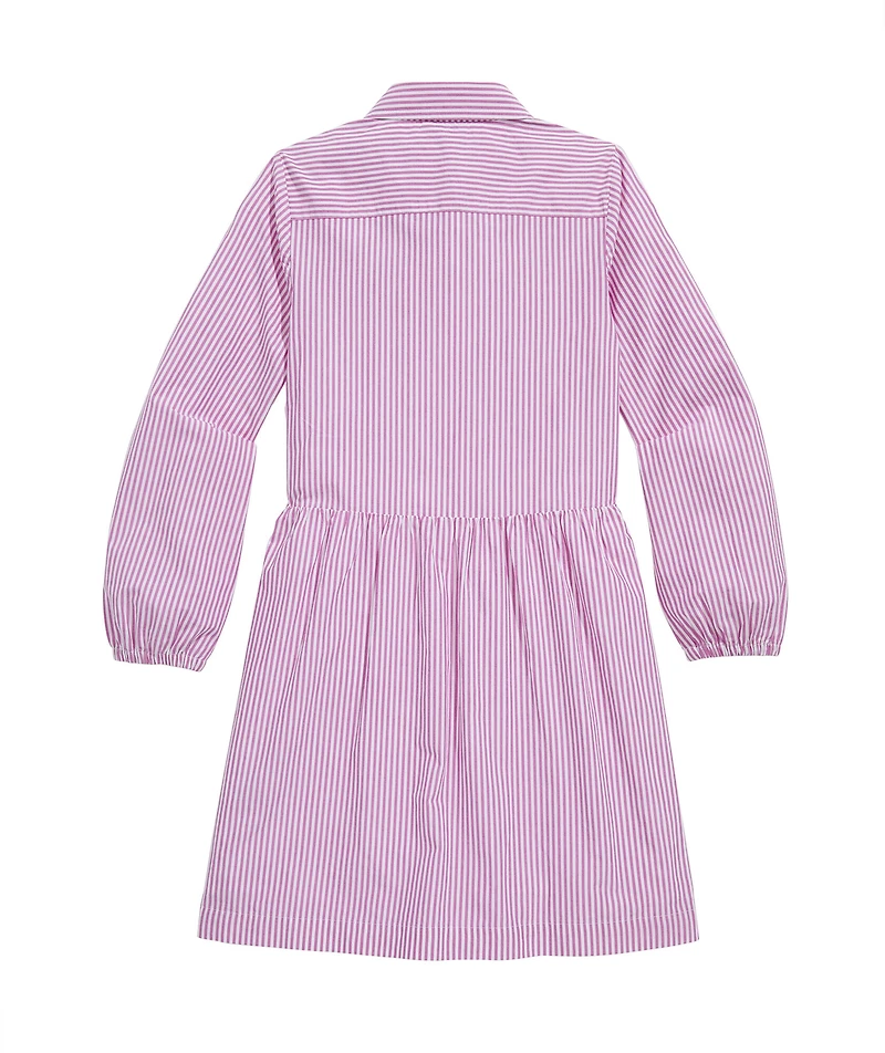 OUTLET Girls' Poplin Stripe Shirtdress