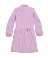 OUTLET Girls' Poplin Stripe Shirtdress