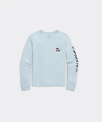 Girls' Apres Reindeer Whale Long-Sleeve Pocket Tee