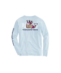 OUTLET Girls Après Reindeer Whale Long-Sleeve Pocket Tee