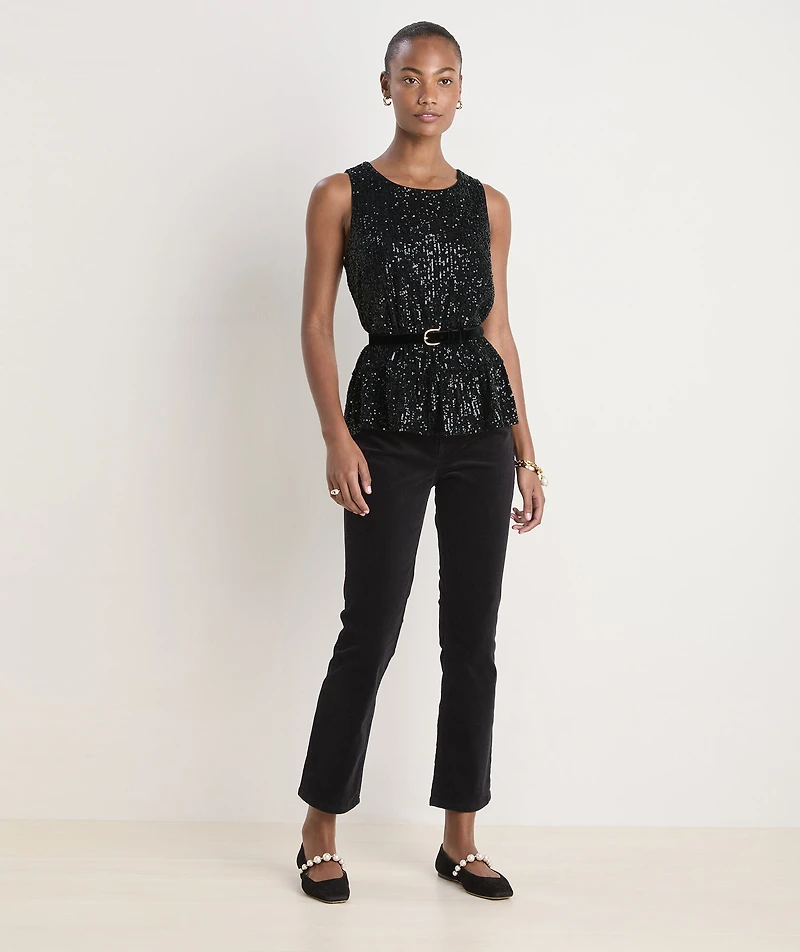 Sequin Peplum Top