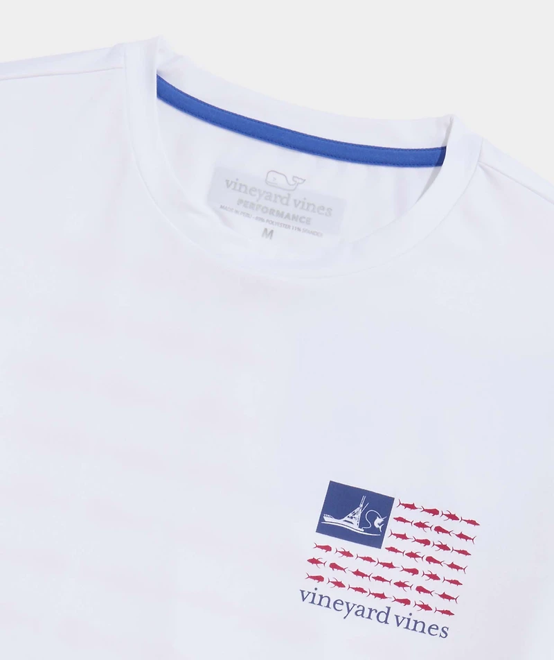 USA Sportfisher Flag Long-Sleeve Harbor Performance Tee