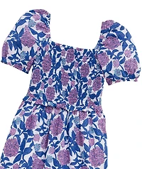 OUTLET Girls' Hydrangea Floral Smocked Dress