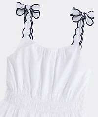 Girls' Poplin Scallop Dress