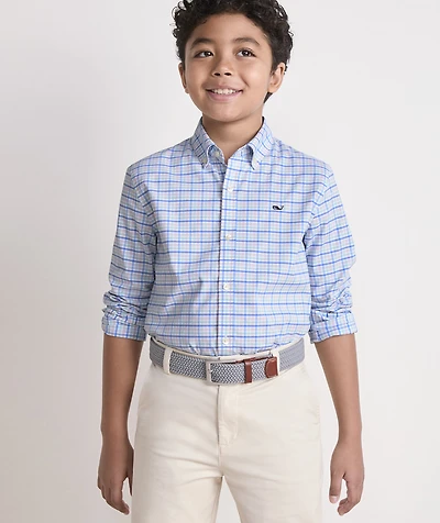 Boys' Kingston Tattersall Performance Cotton Shirt