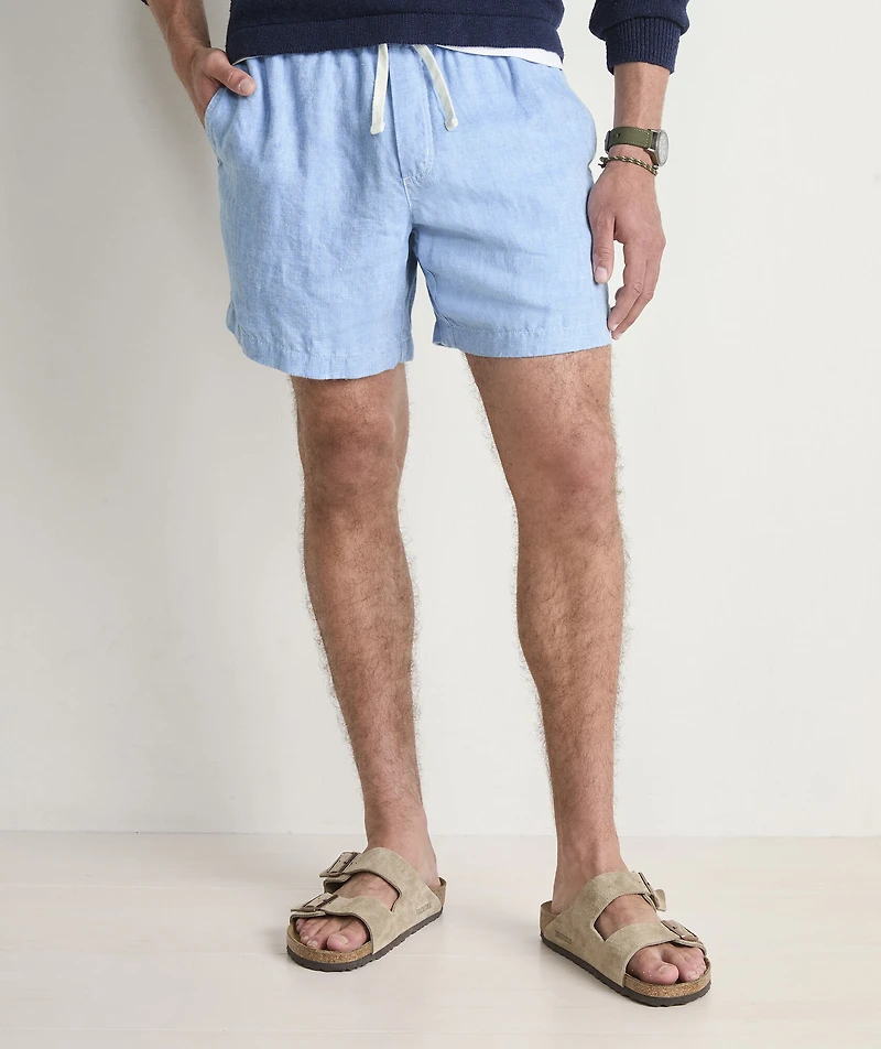 7 Inch Surfside Pull-On Linen Shorts