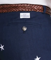9 Inch Embroidered Linen Breaker Shorts