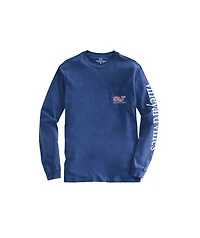 OUTLET Holiday Patchwork Whale Long-Sleeve Pocket Tee