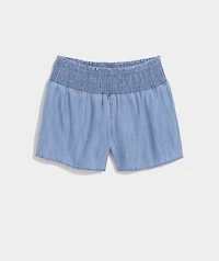 Nori Chambray Smocked Shorts
