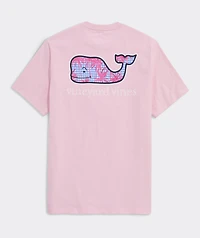 Palm Gingham Whale Short-Sleeve Pocket Tee