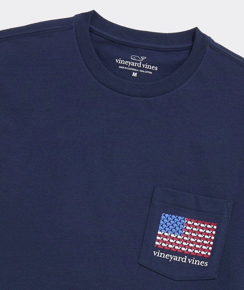 Micro Whale American Flag Short-Sleeve Pocket Tee