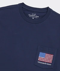 Micro Whale American Flag Short-Sleeve Pocket Tee