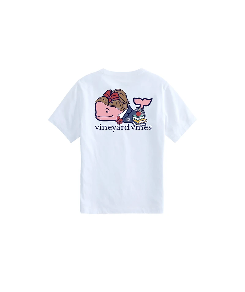 OUTLET Girls' Glitter Prep School Whale Short-Sleeve Pocket Tee