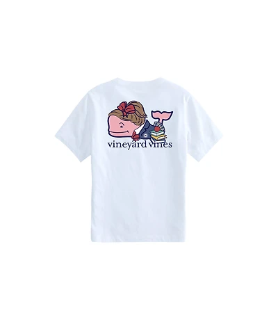 OUTLET Girls' Glitter Prep School Whale Short-Sleeve Pocket Tee