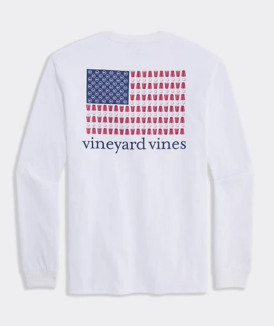 Beer Pong Flag Long-Sleeve Pocket Tee