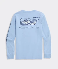 Boys' Ski Mountain Whale Long-Sleeve Pocket Tee