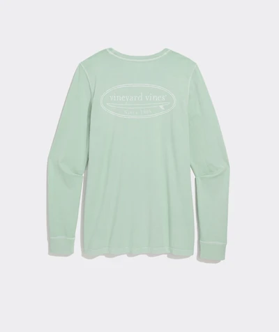 Garment-Dyed Surf Logo Long-Sleeve Pocket Tee