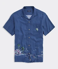 Gasparilla Coastline Linen Blend Short-Sleeve Cabana Shirt