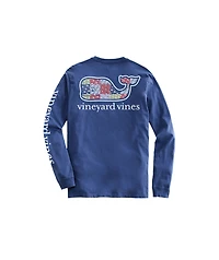 OUTLET Holiday Patchwork Whale Long-Sleeve Pocket Tee