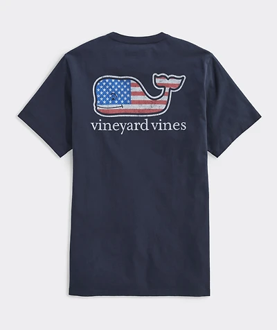 OUTLET Kids' Flag Whale Short-Sleeve Pocket Tee