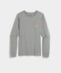Pumpkin Icon Whale Fill Long-Sleeve Pocket Tee