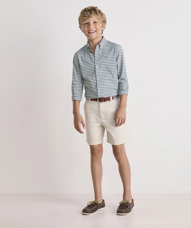 Boys' Skysail Gingham Performance Cotton Shirt