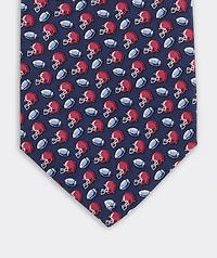 Tossed Football & Helmet Silk Tie
