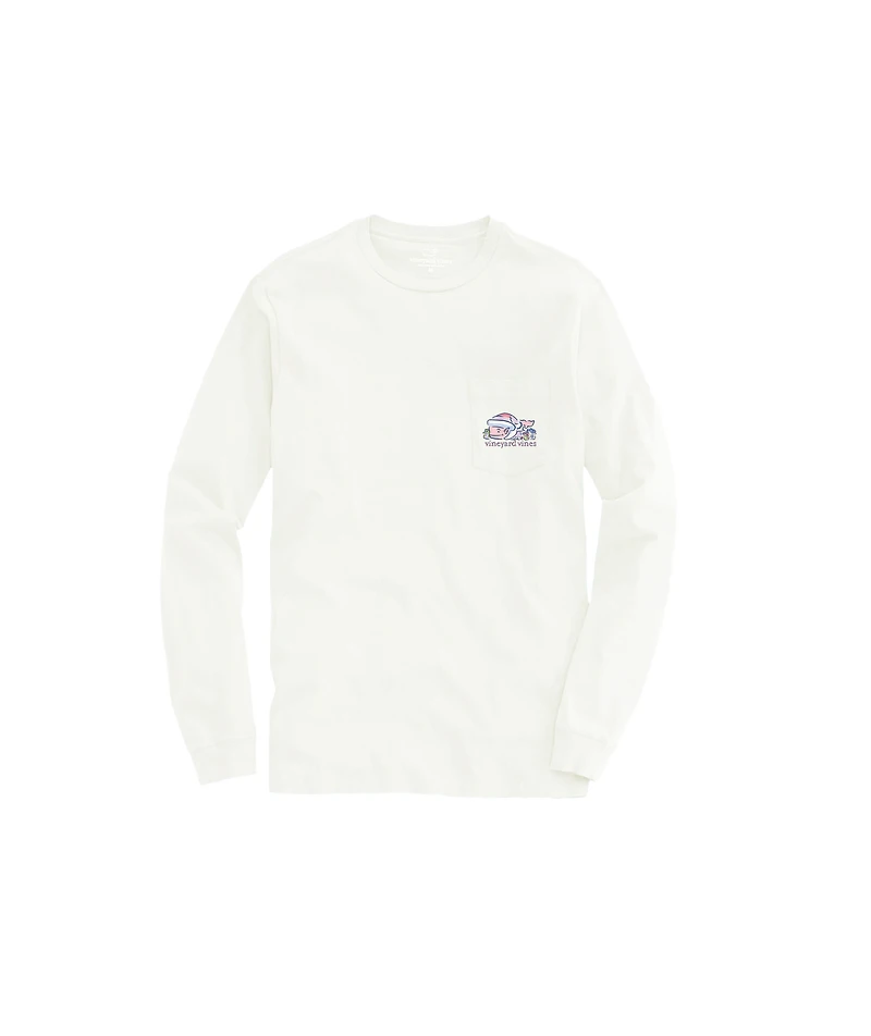 OUTLET Girls' Watercolor Elf Whale Long-Sleeve Pocket Tee